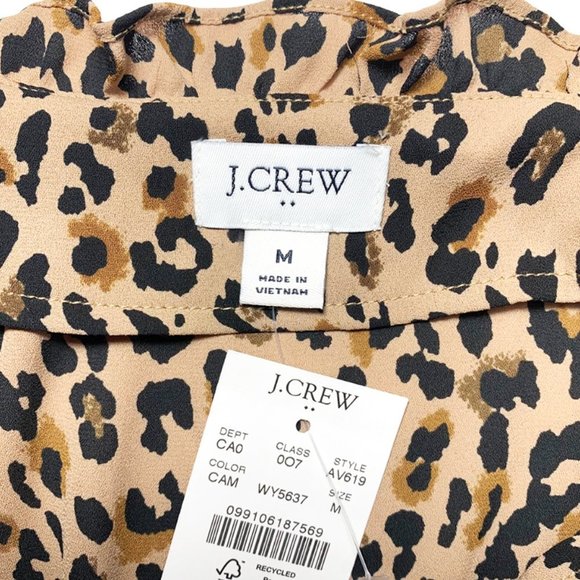 NWT J.CREW Printed Leopard Ruffleneck Top - Picture 6 of 6